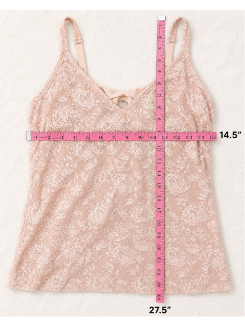 Cosabella Made in Italy Blush Pink Floral Lace Tank Top Medium - Picture 9 of 9